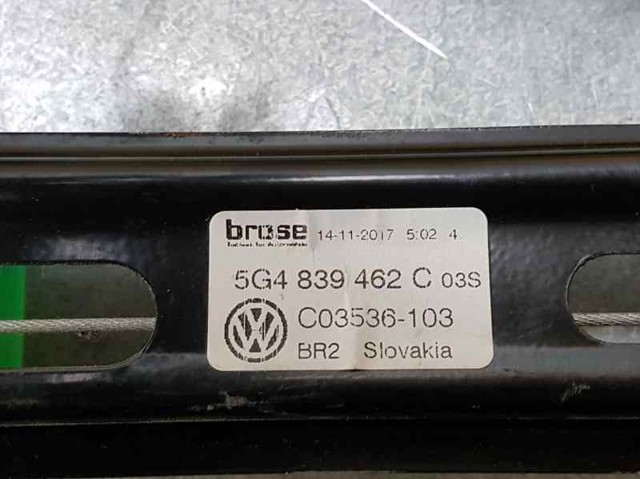 5G4839462C Mecanismo de elevalunas de la puerta trasera derecha  comprar en Pontevedra