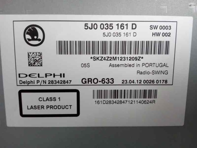 5J0035161D Radio AM/FM  comprar en Pontevedra