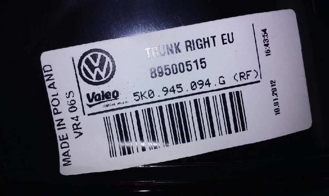 VAG 5K0945094G Piloto trasero interior derecho  comprar en Albacete