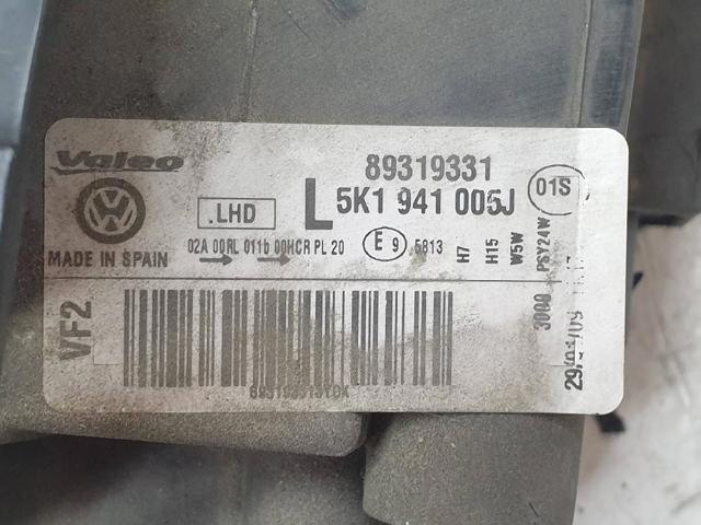 Faro izquierdo Volkswagen Golf 6 5K1