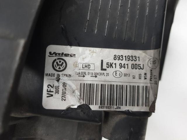 Faro izquierdo Volkswagen Golf 6 5K1