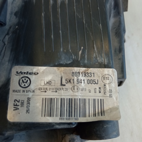 Faro izquierdo Volkswagen Golf 6 5K1