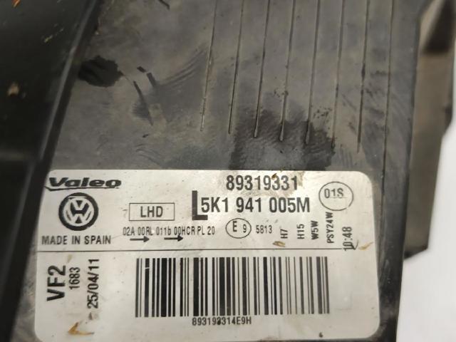 Faro izquierdo Volkswagen Golf 6 5K1