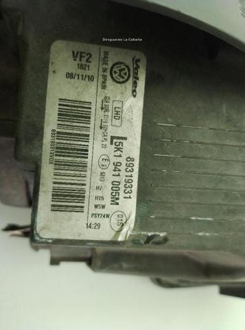 Faro izquierdo Volkswagen Golf 6 5K1