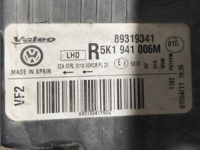 5K1941006M Faro derecho  disponible Burgos