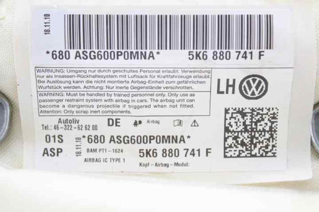 5K6880741F Airbag de cortina lateral izquierda comprar Almería