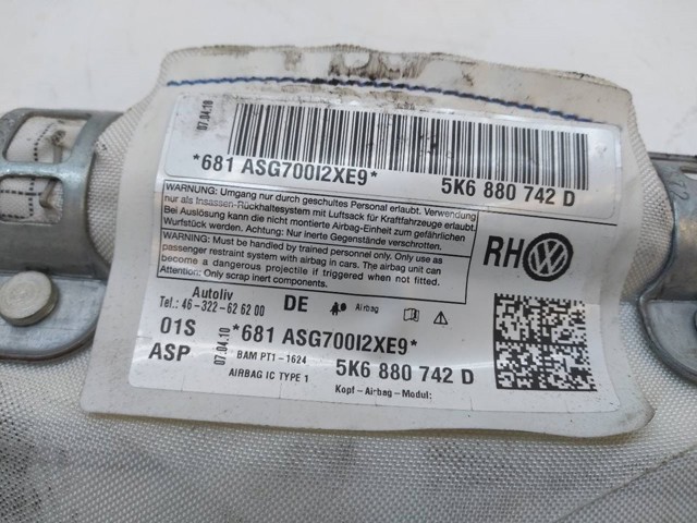 VAG 5K6880742D Airbag de cortina lateral derecha  disponible España