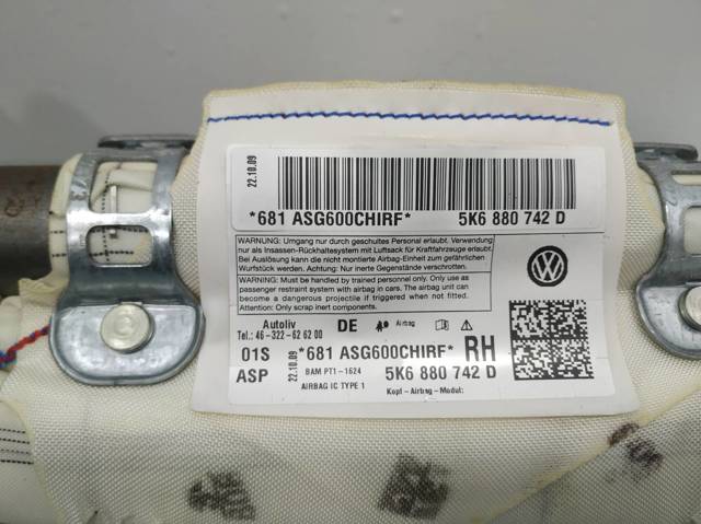5K6880742D VAG Airbag de cortina lateral derecha  comprar en Lleida
