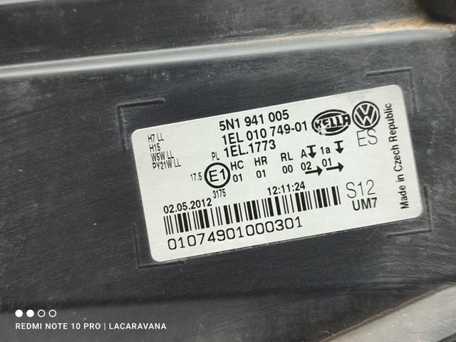 Faro izquierdo Volkswagen Tiguan 1 5N1, 5N2