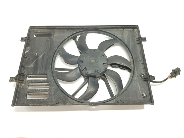 Difusor de radiador, ventilador de refrigeración, condensador del aire acondicionado, completo con motor y rodete 5Q0121203CS VAG