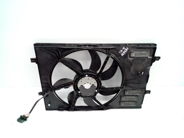 Difusor de radiador, ventilador de refrigeración, condensador del aire acondicionado, completo con motor y rodete 5Q0121203CS VAG