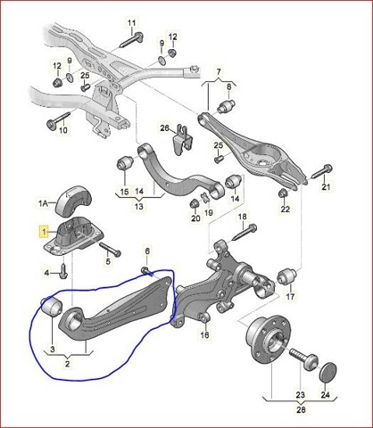 VAG 5Q0505225C Brazo longitudinal inferior izquierdo de la suspensión trasera  disponible Lugo