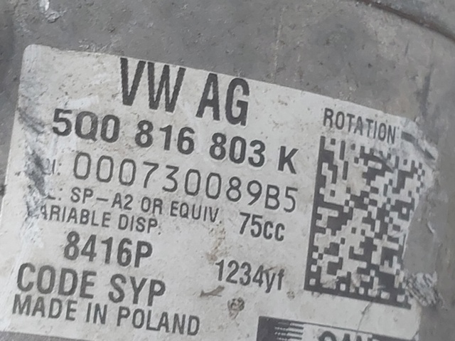 5Q0816803K Compresor de aire acondicionado comprar Almería