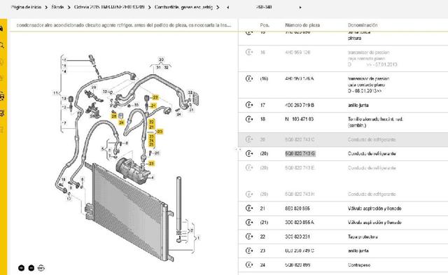 5Q0820743G VAG Manguera de aire acondicionado de evaporador al compresor  comprar en Jaén