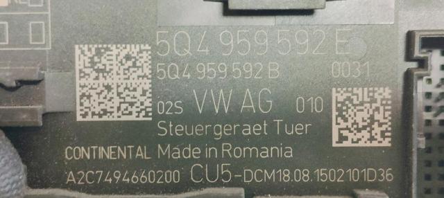 5Q4959592E VAG Unidad de confort de la puerta delantera  disponible Vigo