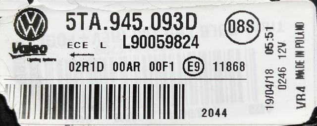 5TA945093D VAG Piloto trasero interior izquierdo comprar Bilbao