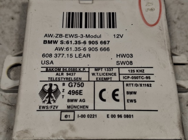 61356905667 Módulo de control del inmovilizador  en stock Castellón