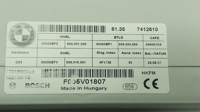 BMW 61357412610 Módulo de control de apertura de la tapa del maletero comprar Pamplona