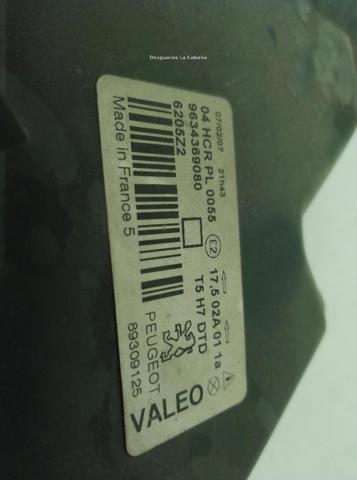 PEUGEOT 6205Z2 Faro derecho  en stock Valencia