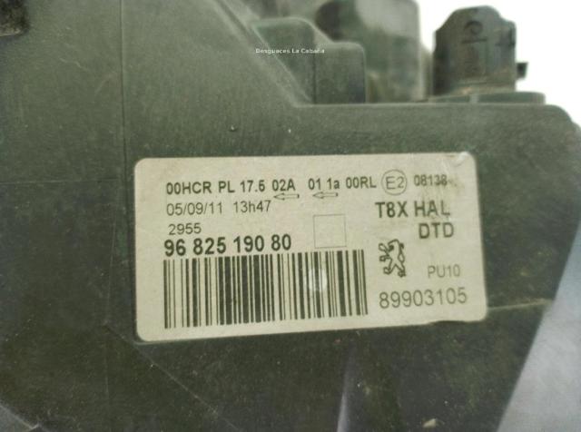 PEUGEOT 6206N9 Faro derecho  en stock Terrassa