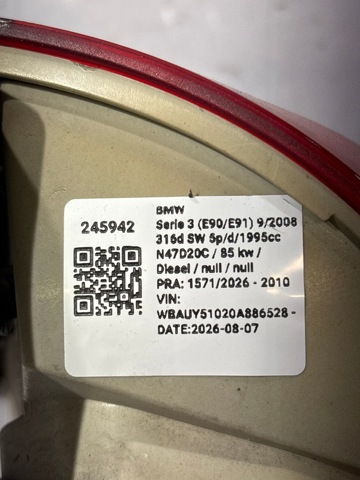 BMW 63217289431 Piloto trasero exterior izquierdo comprar Pamplona