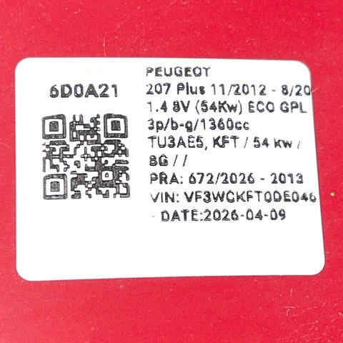 6350HQ PEUGEOT Piloto trasero izquierdo  disponible Ourense