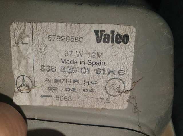 MERCEDES 6388200161 Faro derecho  en stock Terrassa