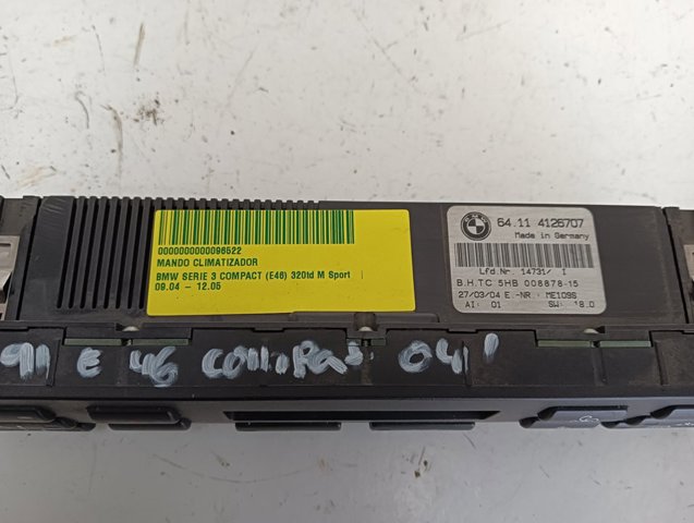 64114126707 BMW Módulo de modos de calefacción/aire acondicionado  comprar en Lleida