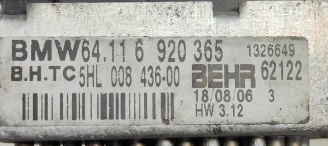 64116920365 BMW Resistencia del ventilador del habitáculo  comprar en Oviedo