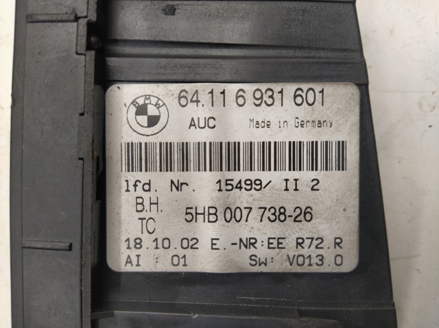 64116931601 BMW Módulo de modos de calefacción/aire acondicionado  disponible Vigo