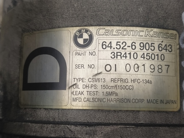 Compresor de aire acondicionado BMW 3 E46