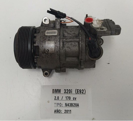 Compresor aire acondicionado para bmw 3 coupé 320 i n43b20a 64529182794