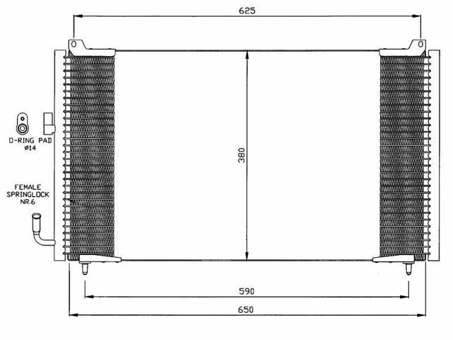 Condensador / radiador  aire acondicionado para peugeot 406 (8b) (1998-2001) 1.8 16v lfy (xu7jp4) 6453JA