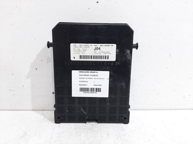 PEUGEOT 6500Y1 Caja de fusibles  en stock Terrassa