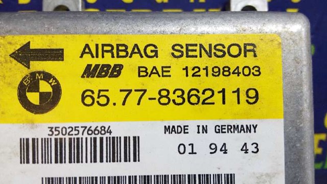 Centralita airbag para bmw 3 coupé 316 i m43b16 65778362119