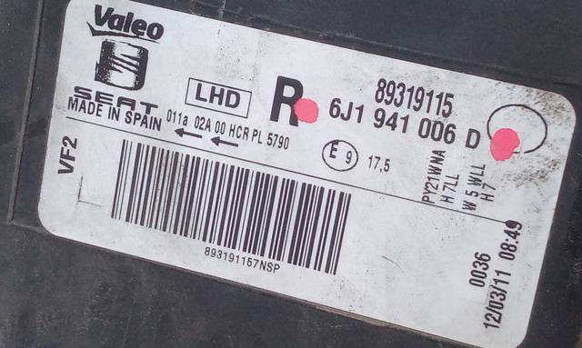 6J1941006D VAG Faro derecho  comprar en Jaén