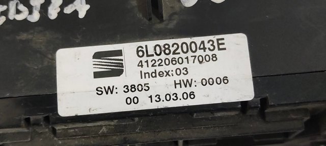 6L0820043E VAG Módulo de modos de calefacción/aire acondicionado  comprar en Jaén