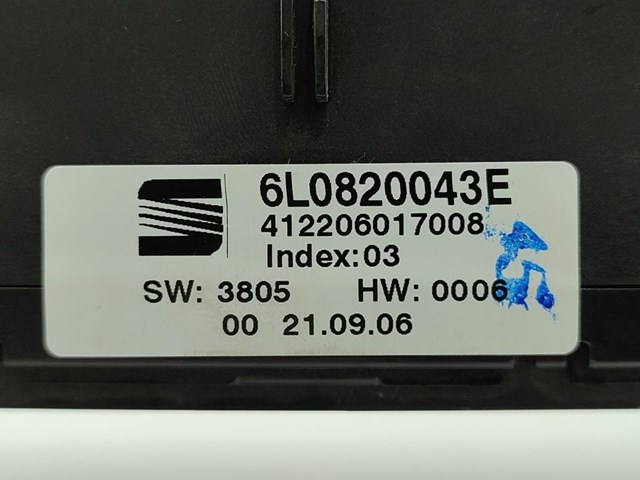 Mando climatizador para seat ibiza iii (6l1) (2002-2005) 1.9 tdi atd 6L0820043E
