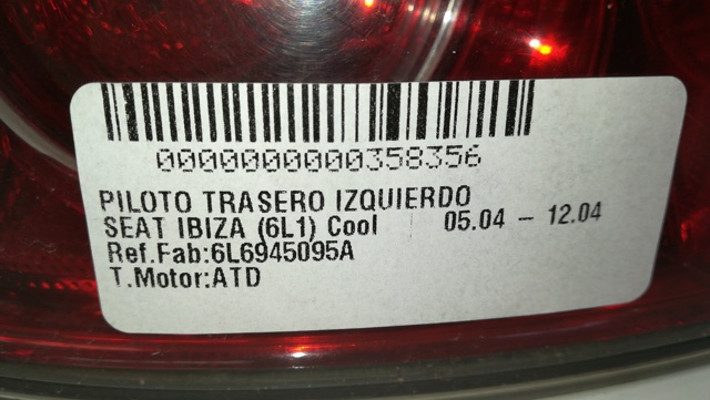 6L6945095A VAG Piloto trasero exterior izquierdo  comprar en Oviedo