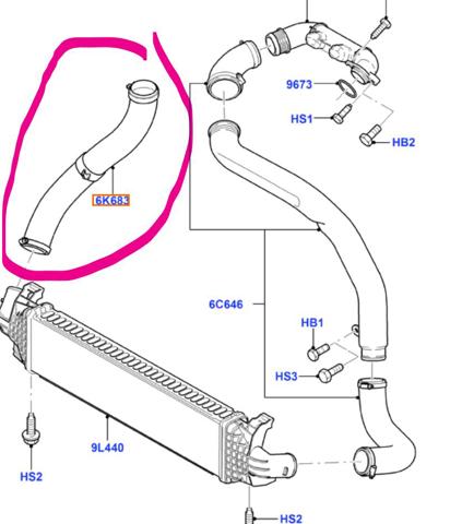 FORD 6M516K863GC Tubo intercooler  en stock Terrassa