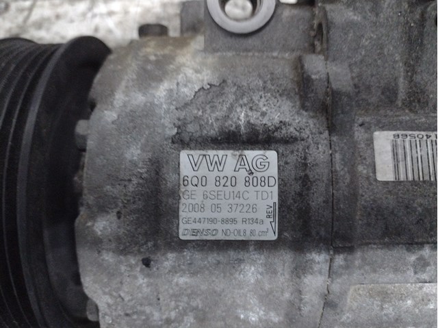 Compresor aire acondicionado para volkswagen polo (9n_) (2001-2005) 1.4 fsi axu 6Q0820808D