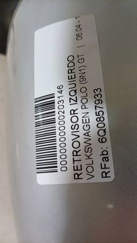 6Q0857933 VAG Espejo de retrovisor izquierdo  en stock Huelva