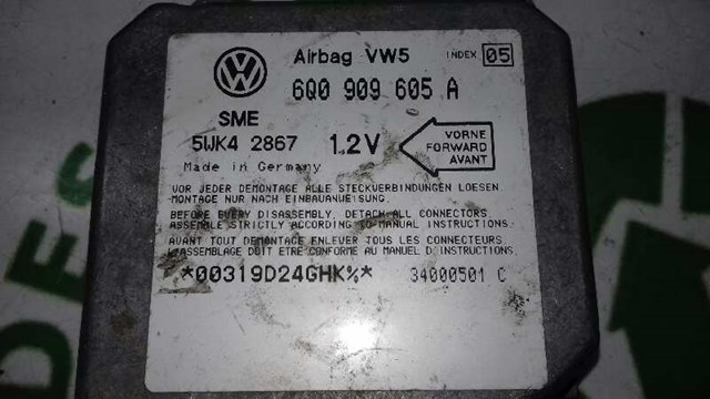 Centralita airbag para volkswagen golf iv (1j1) (1997-2004) 1.6 aeh 6Q0909605A