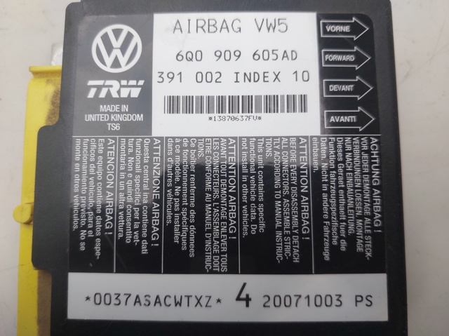 VAG 6Q0909605AD Módulo de control de airbag  en stock Terrassa