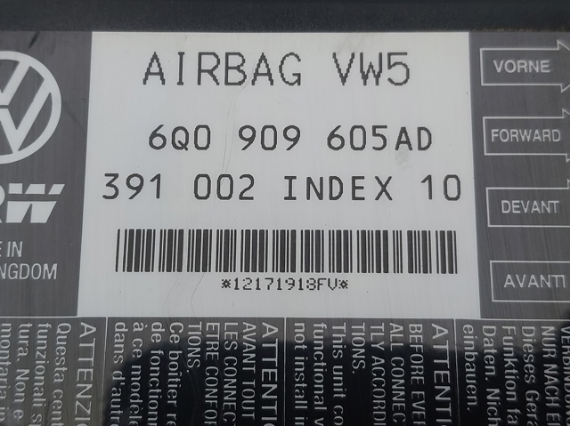 VAG 6Q0909605AD Módulo de control de airbag  disponible Valladolid