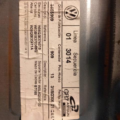 VAG 6Q3837462J Mecanismo de elevalunas de la puerta delantera derecha  comprar en Albacete