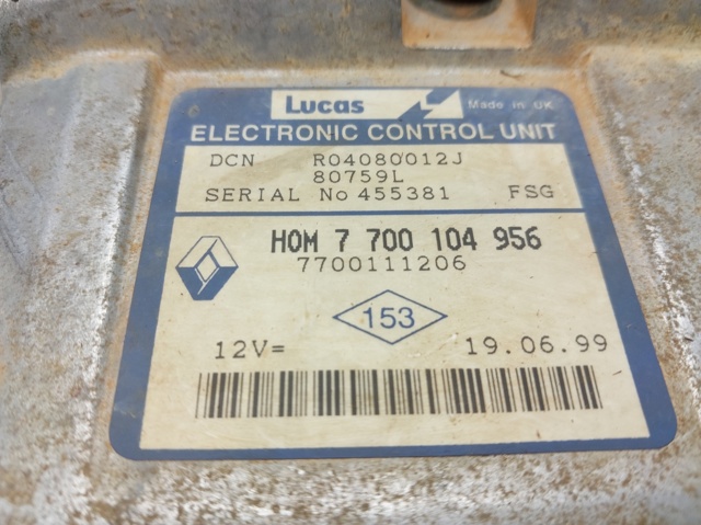 RENAULT 7700104956 Unidad de control del motor (ECU)  disponible España