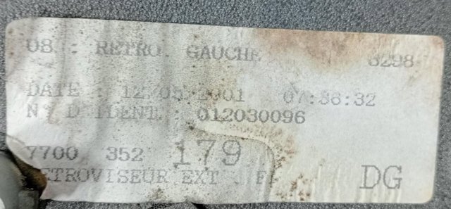 RENAULT 7700352179 Espejo retrovisor izquierdo  disponible Valladolid