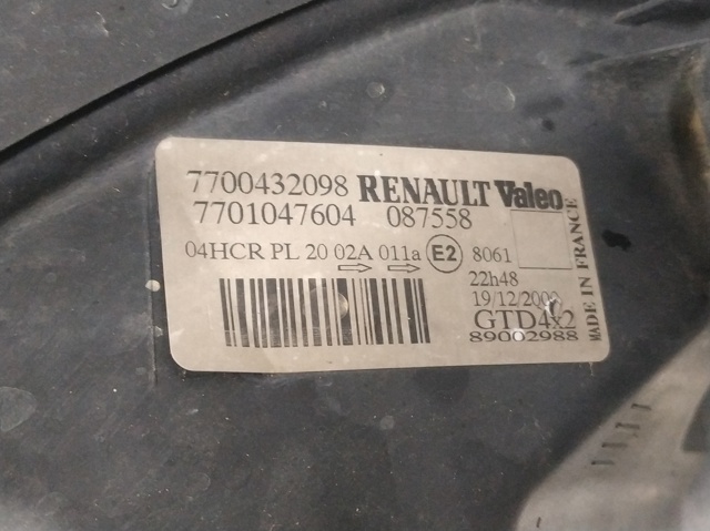 7700432098 RENAULT Faro izquierdo comprar Bilbao