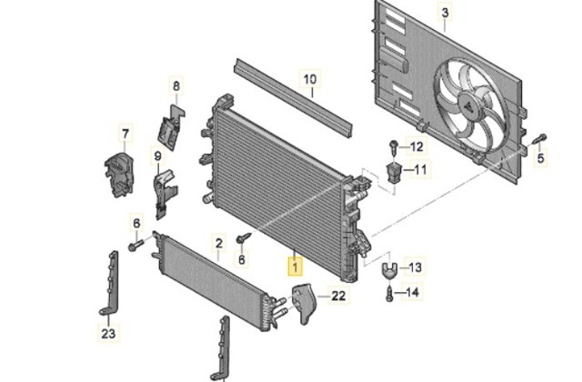 Radiador de auto 7E0121253F VAG